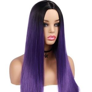 26” Long Straight Purple Wigs